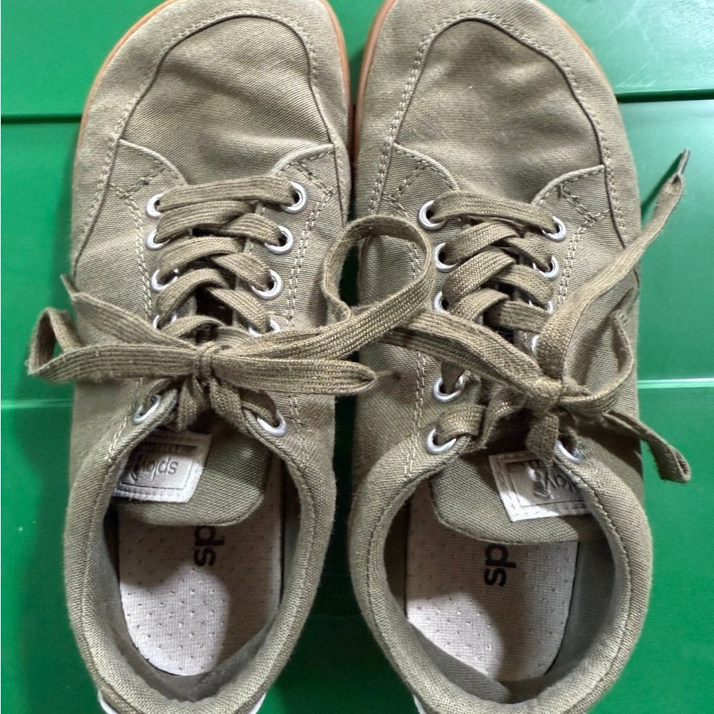 Kids Olive Green Canvas Sneakers - Comfort Casual Shoe